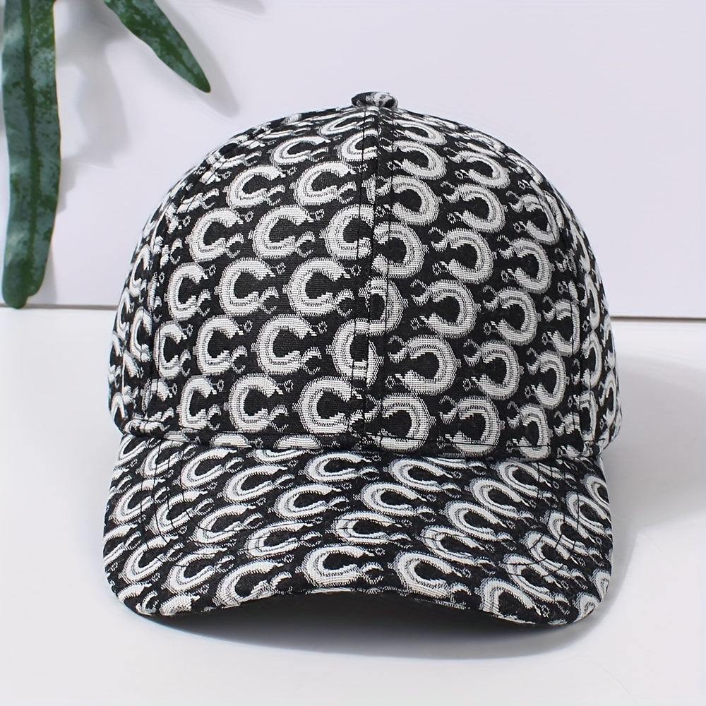 Geometric C Jacquard Baseball Cap Hip Hop Dad Hats Vintage Adjustable Sun Hats