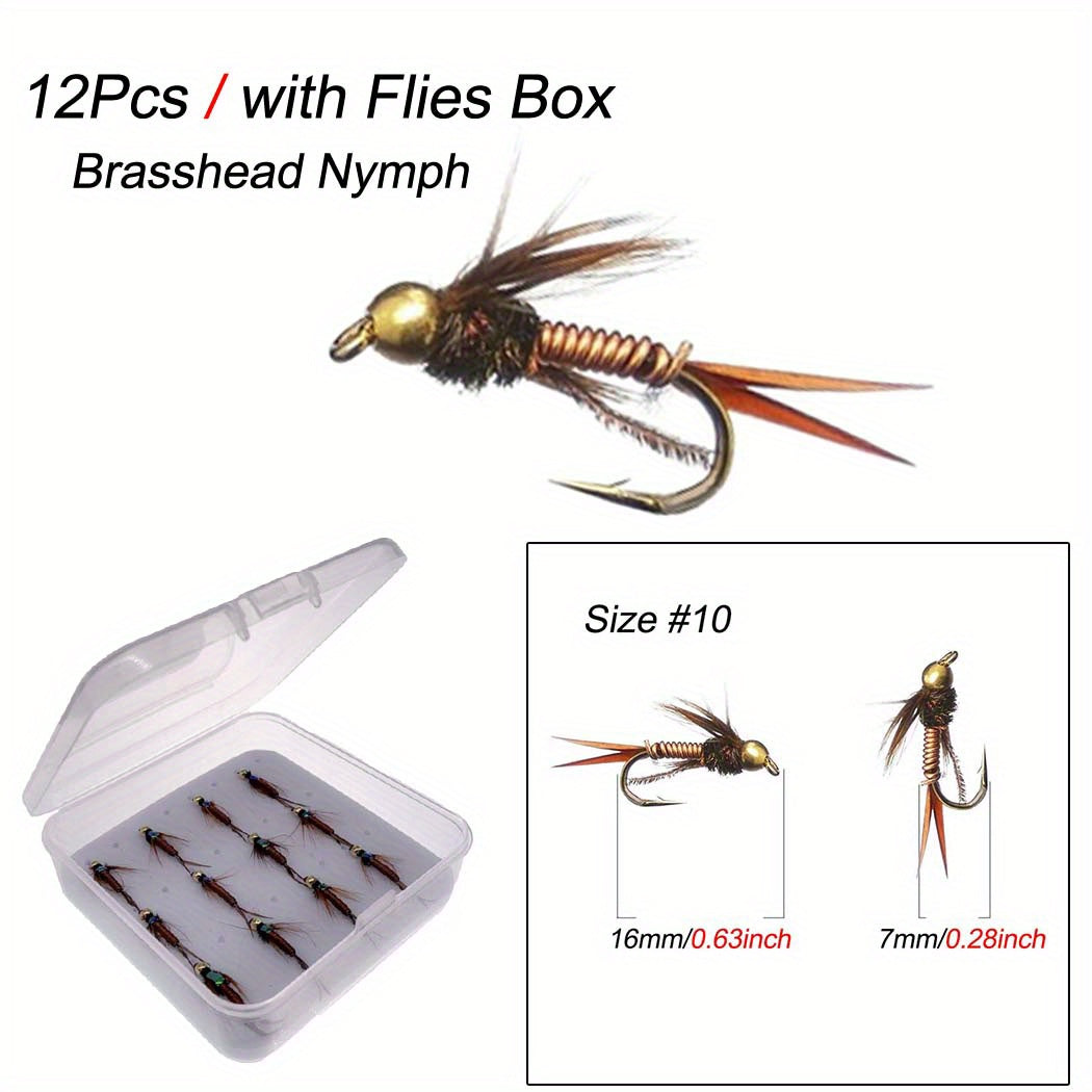 Brass Head Copper Nymph Stone Fly Fishing Bait Size 10