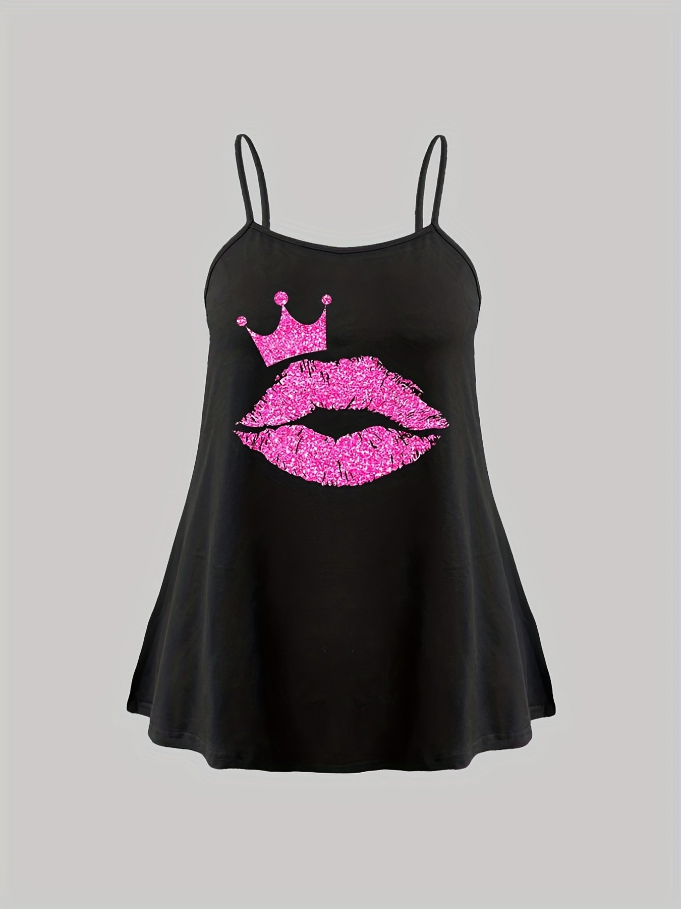 Crown & Lip Print Cami Top