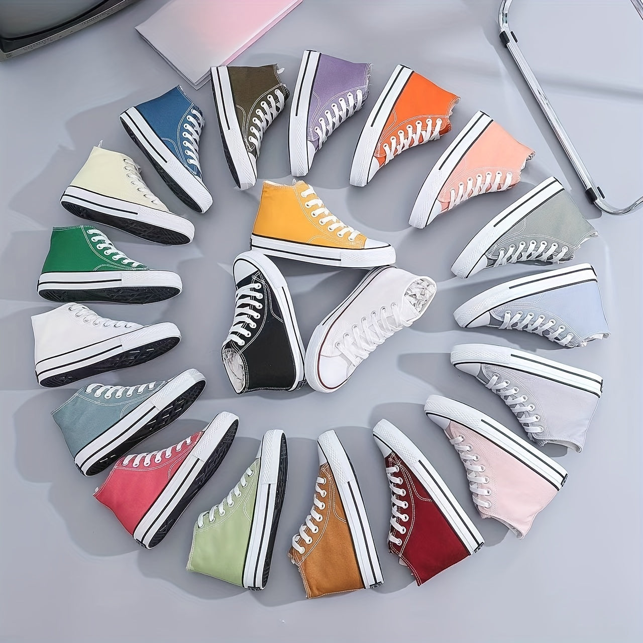 High Top Canvas Sneakers Lace Up Comfortable Shoes