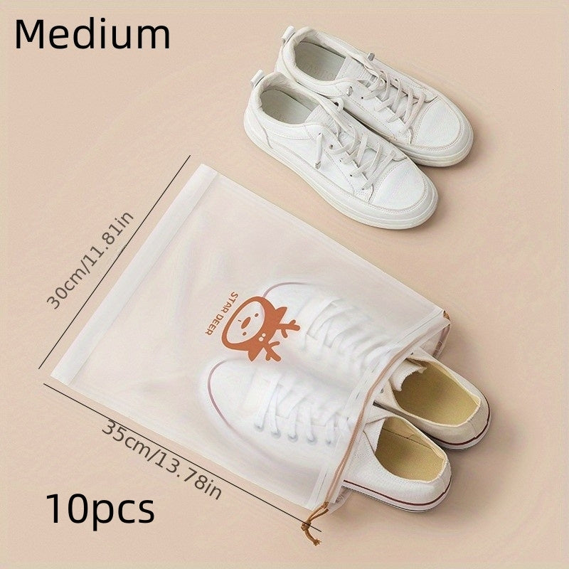 10pcs Shoe Storage Bag for Travel and Home, Dustproof Drawstring Bag