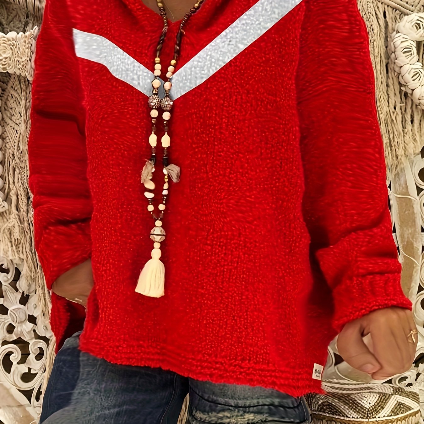 Colorblock Stripe Print Hoodie Jumper