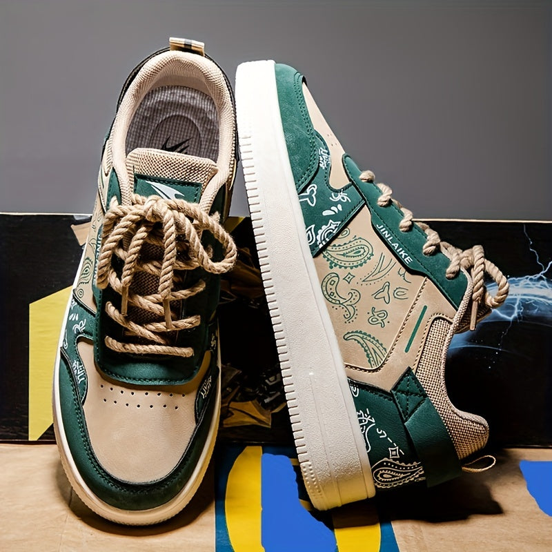 Men's Rope Lace Casual Sneakers for Outdoor Walk
