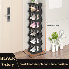 Layered Shoe Rack Modern Minimalist Shoe Cabinet Vertical Storage Rack