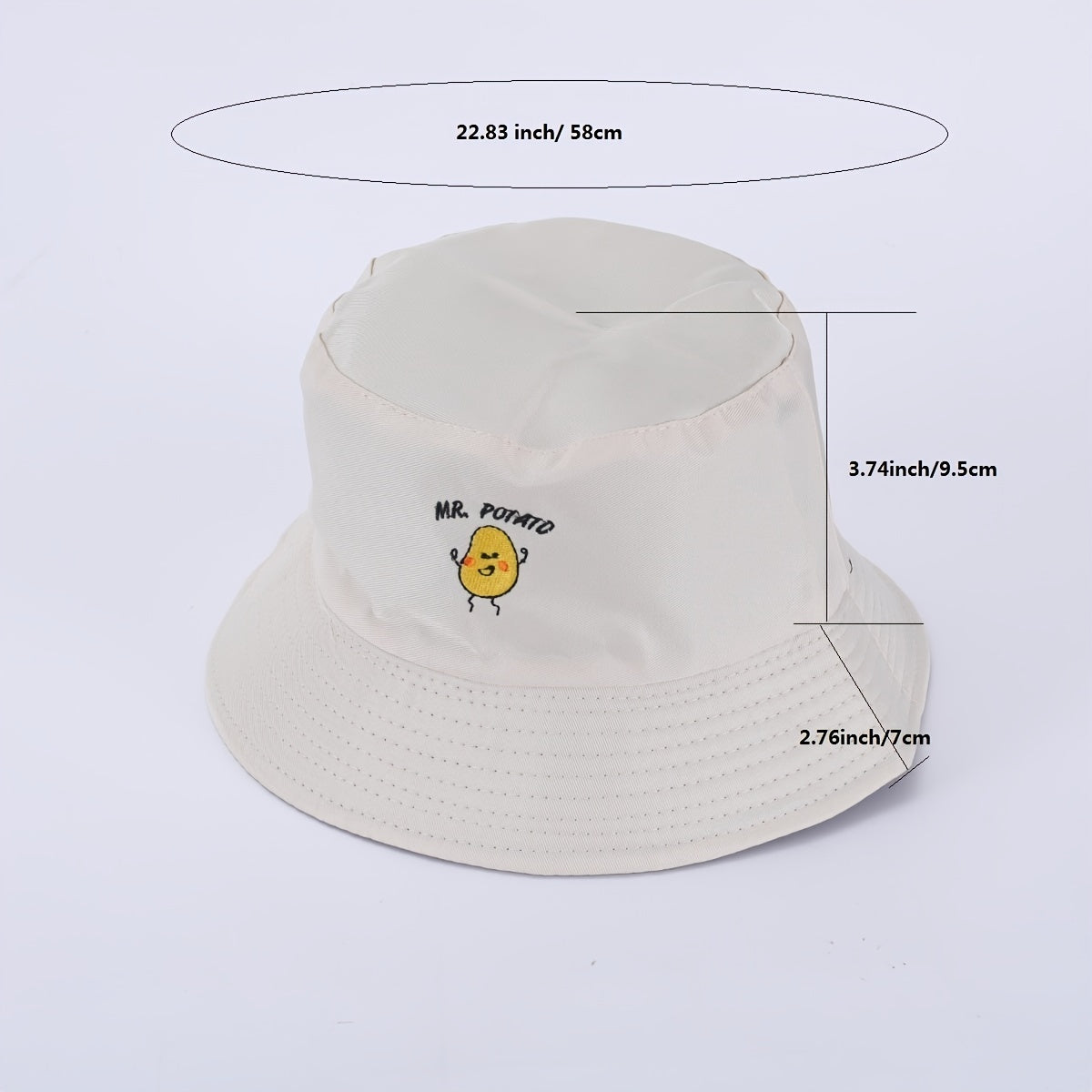 Vegetable Embroidery Fisherman Hat Women's Summer Outdoor Sunshade