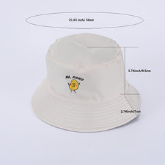 Vegetable Embroidery Fisherman Hat Women's Summer Outdoor Sunshade