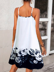 Floral Print Hollow Out Dress Casual Backless Summer Dress Women's Clothing
