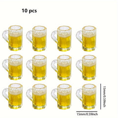 Mini Beer Cup Dollhouse Mugs Cups with Realistic Looking Beer - Yellow