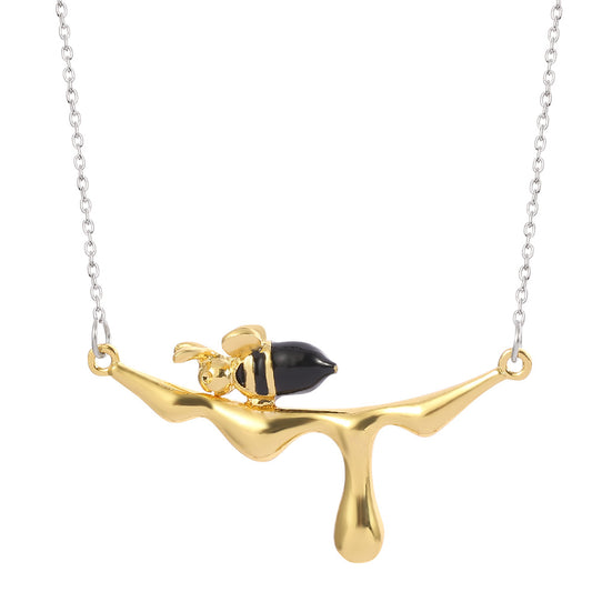 Bee & Water Drop Honey Necklace Men's Pendant