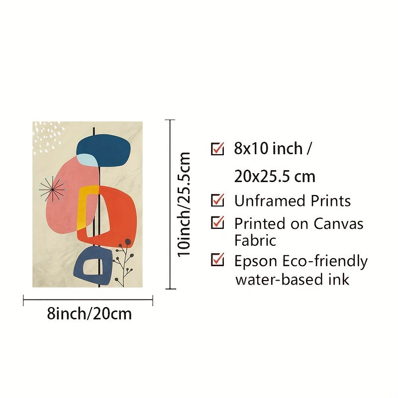 Colorful Abstract Shapes Wall Decor 8x10 12x16 16x24