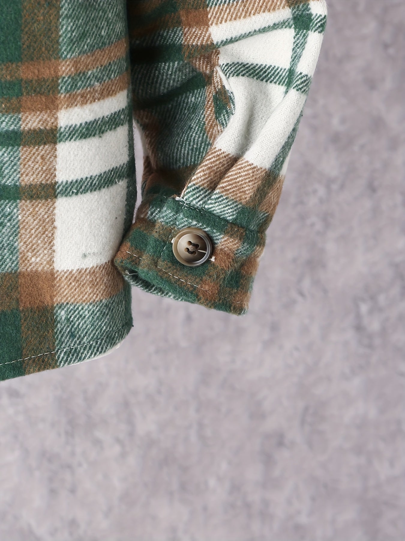 Toddle Boys Plaid Jacket Long Sleeve Button Down Warm Coat Winter Kids Clothes