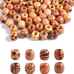100pcs African Wooden Beads Hair Mix Tassel Beads Hair Braids
