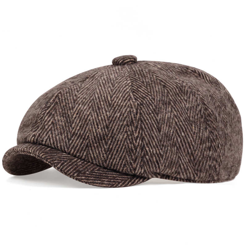 Men's Striped Newsboy Cap Classic Beret Hat
