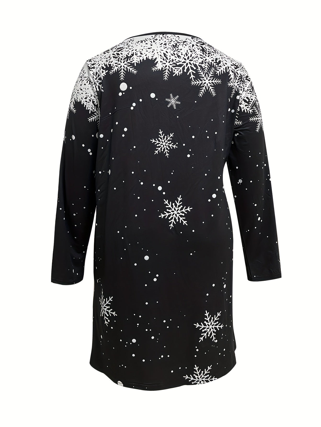 Christmas Casual Dress Women's Plus Graphic & Snowflake Print