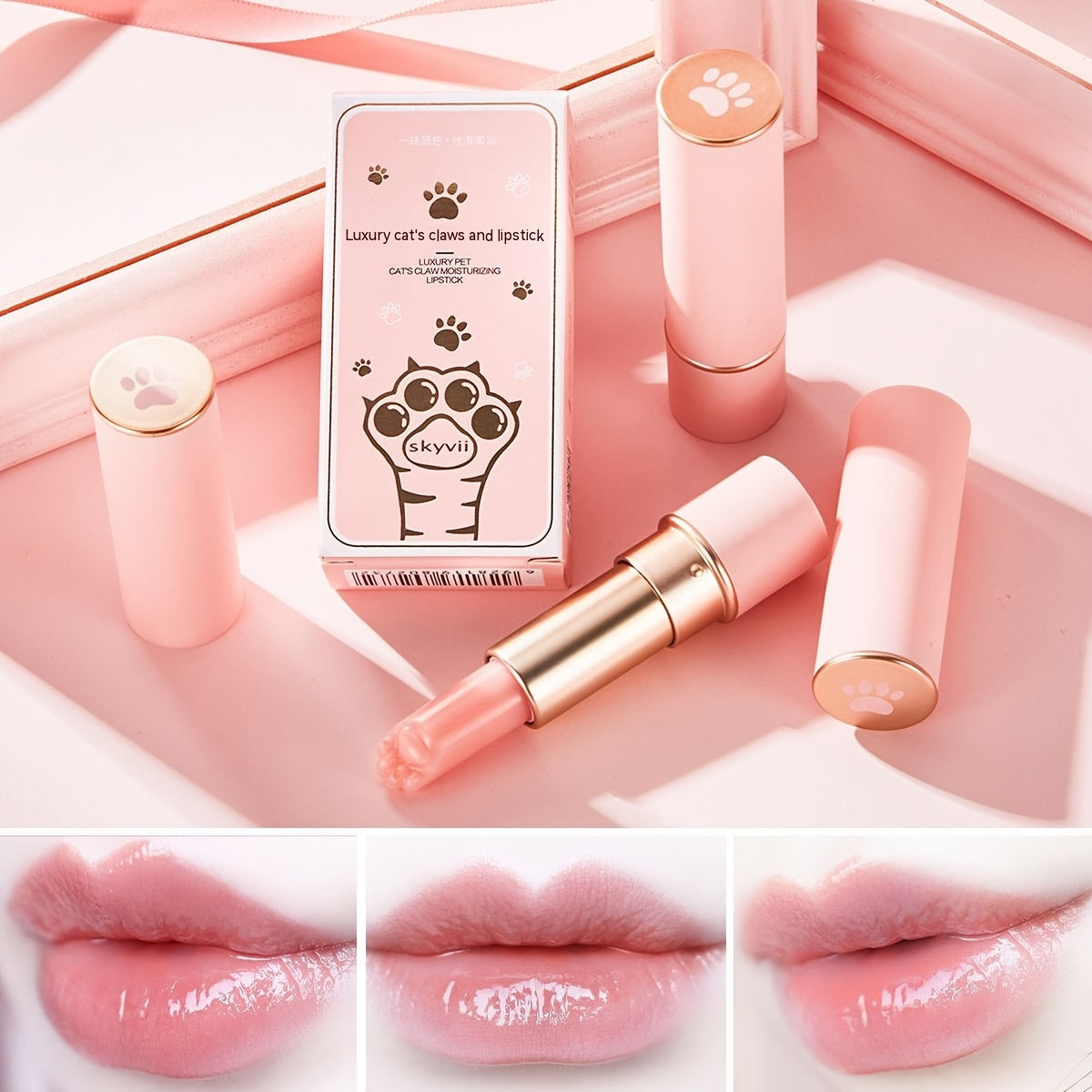 Moisturizing Lip Balm with Cat Claw Design