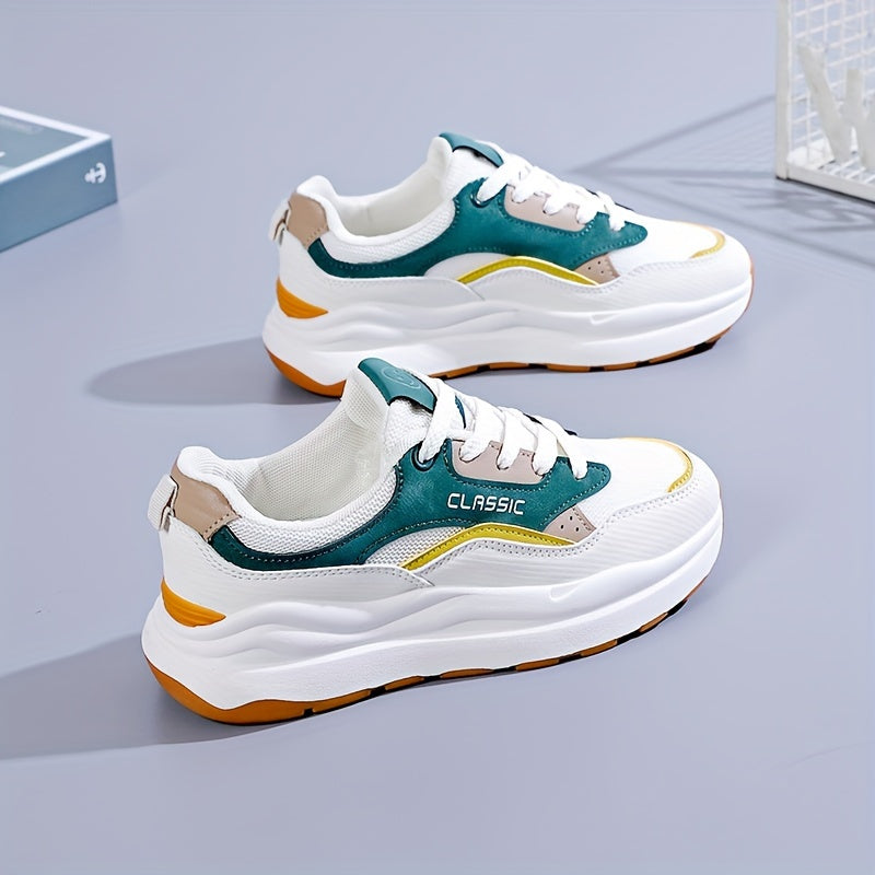 Women's Lace-Up Non-Slip Running Shoes Soft Sole Sneakers