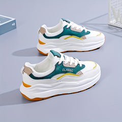 Women's Lace-Up Non-Slip Running Shoes Soft Sole Sneakers