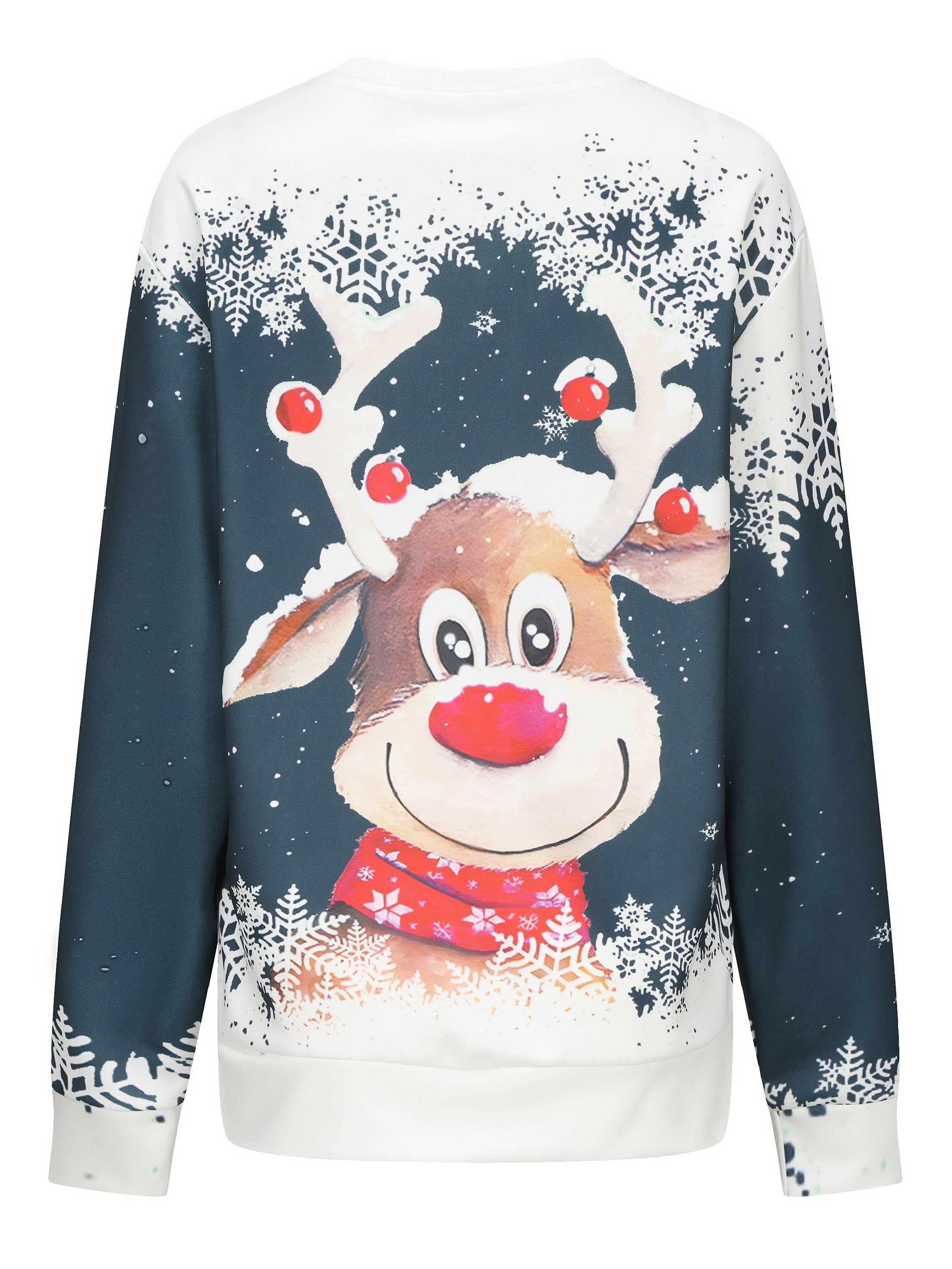 Women's Deer Graphic Christmas Sweatshirts Long Sleeve Pullover Tops
