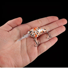 5pcs Floating Crankbait Hard Bait Treble Hook Fishing Tackle