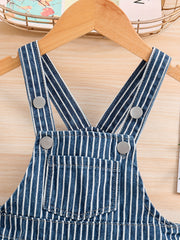 Boys Stripe Denim Pants Overall Jumpsuit Clothes Kids Clothing