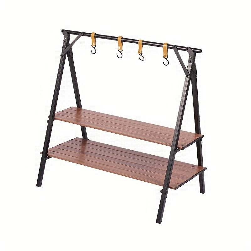 Portable Aluminum Folding Storage Rack Tripod Stand for Outdoor Camping