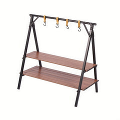 Portable Aluminum Folding Storage Rack Tripod Stand for Outdoor Camping