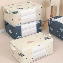 Non Woven Fabric Clothes Storage Bags With Window & Handles 3pcs