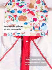 Animal Graphic Short Sleeve Swimsuit for Baby Girls