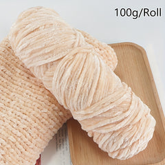1pc Golden Velvet Wool Thread 3mm 100g