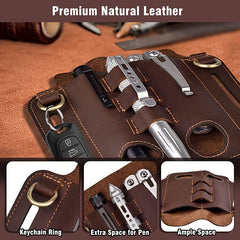 Leather Tool Case Pouch for Outdoor Camping