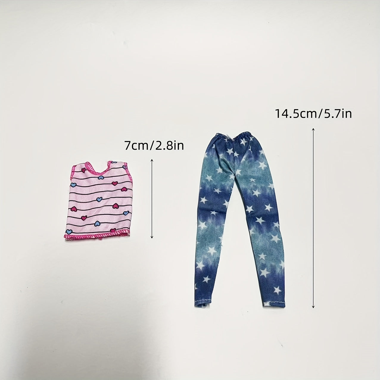 2pcs Doll T Shirt & Jeans Set For 11.6in Doll Cosplay