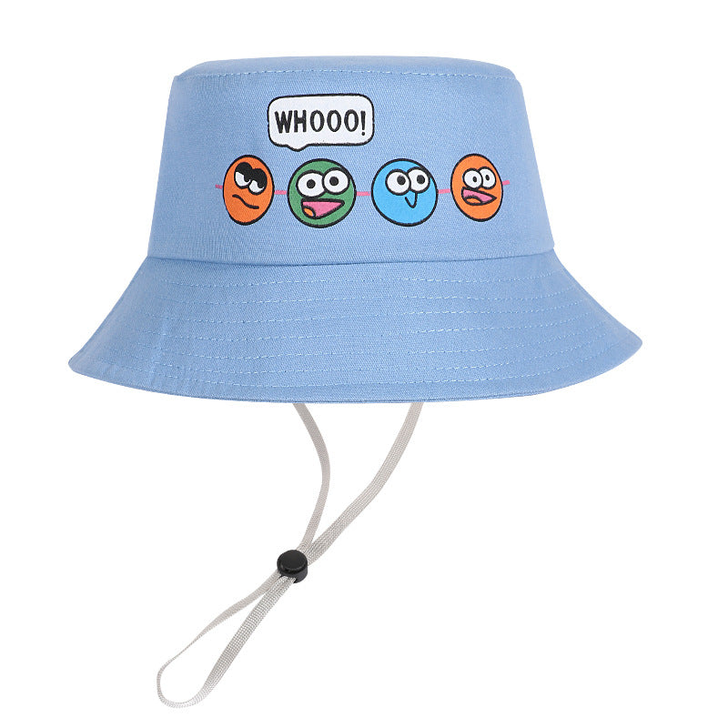 Kids Cartoon Print Bucket Hat Fisherman Hat Wide Brim for Sunscreen
