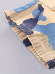 Boys Camouflage Jeans Cropped Pants Bottoms With Pockets