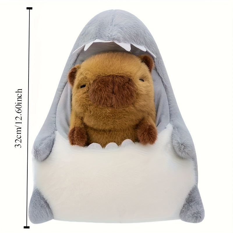 Shark and Capybara Plush Toy Set