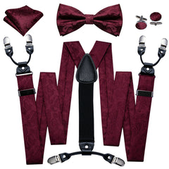 Barry Wang Men's Suspenders & Bowtie Set for Wedding Party Prom