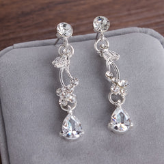 Crystal Bridal Jewelry Set Crown Tiaras Earrings Choker Necklace