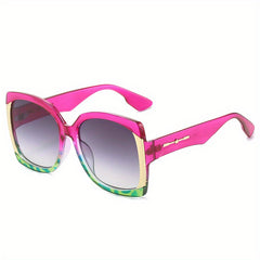 Y2K Large Square Sunglasses Tortoiseshell Block UV400 Sun Shades