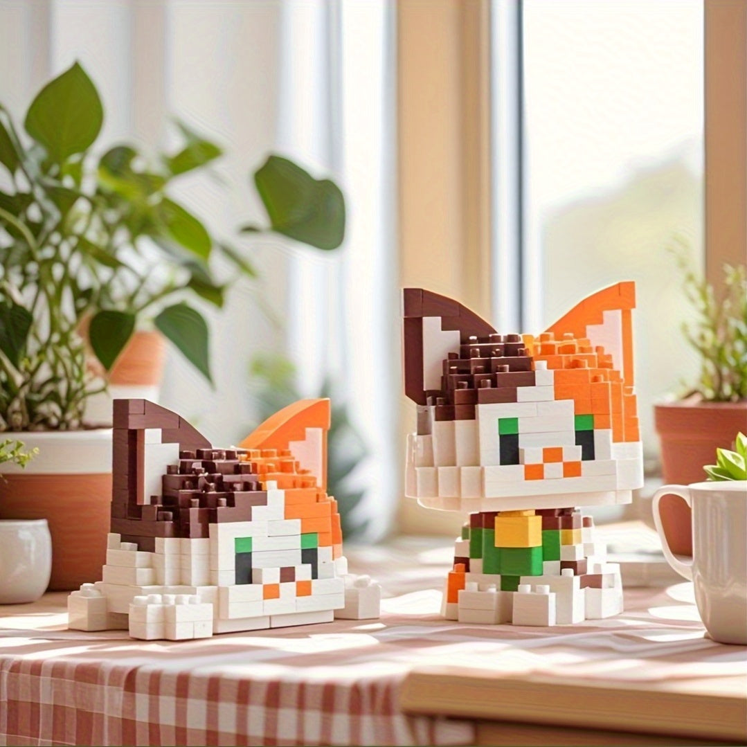 Mini Cat Collection DIY Block Animal Series for Desk Decor & Holiday Gifts