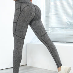 High Waist Tummy Control Fitness Pants With Pocket Quick Dry