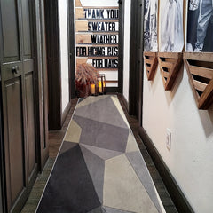 Distressed Woven Area Rug 96x304 Long Non-Slip Carpet