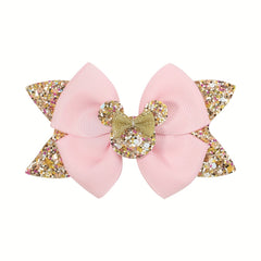 Cartoon Mouse Ear Bow Hair Clips for Holiday Party Girls Gift