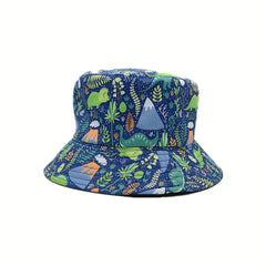 Dinosaur Print Bucket Hat Reversible Fisherman Cap