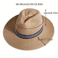 Men's Summer Straw Sun Hat Middle-aged Fisherman Breathable Sunscreen Hat