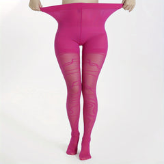 Women's Plus Jacquard 40 Denier High Rise Pantyhose