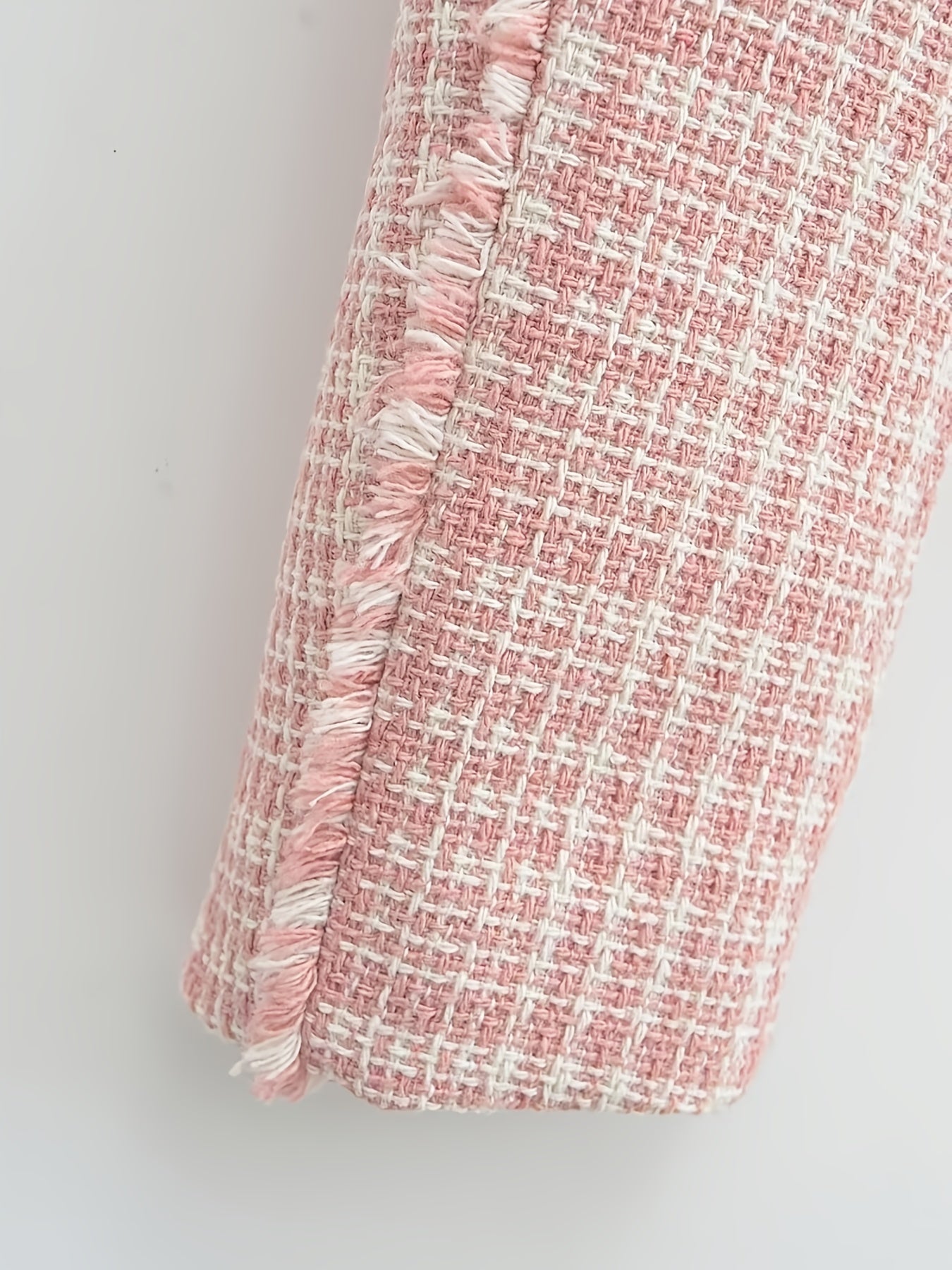 Gingham Crop Blazer V neck Long Sleeve