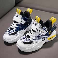 Boys Basketball Shoes Non-Slip Soft Sole Hook & Loop Sneakers