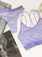 Pattern Lace Lingerie Set Bra & Bikini Panty
