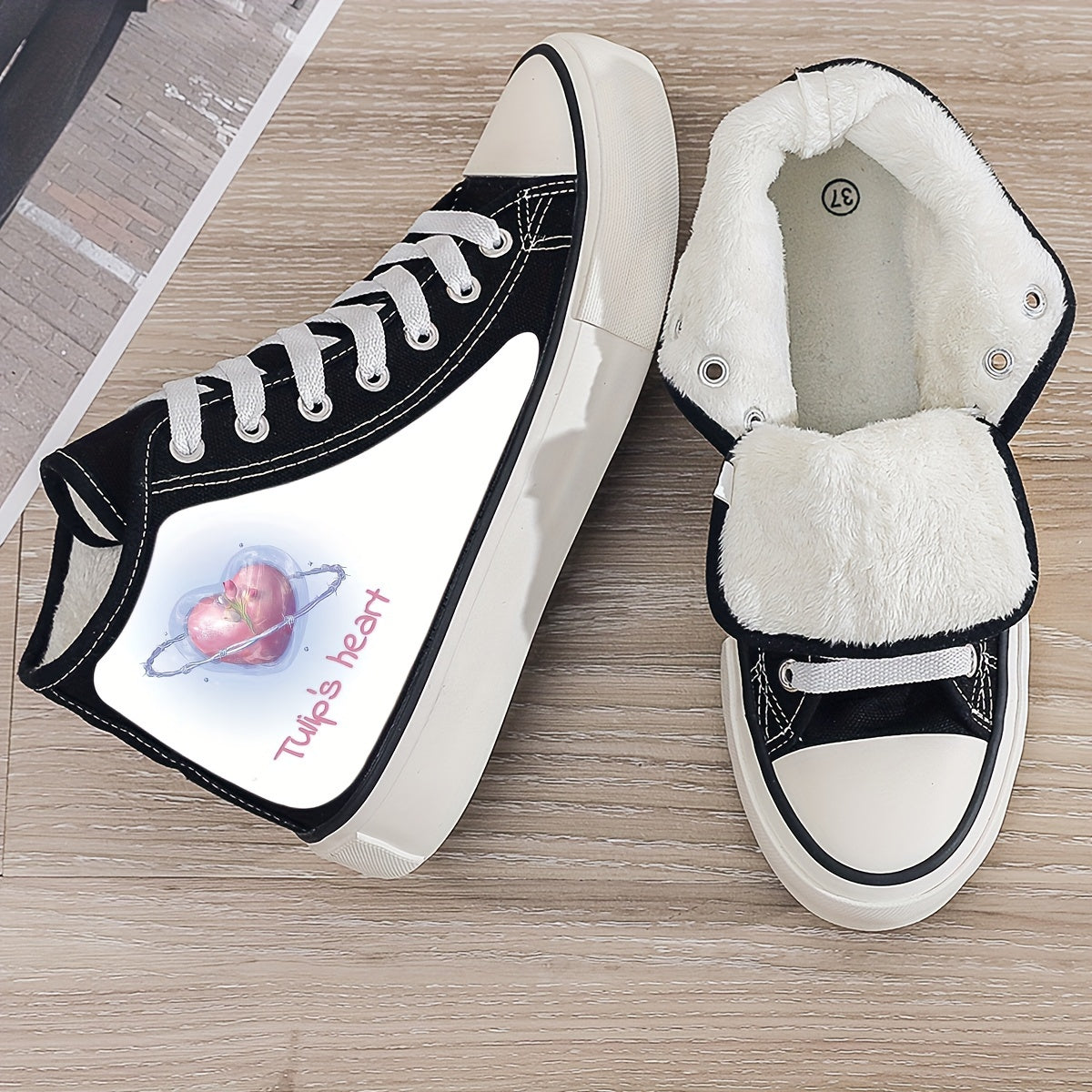 Plush Lined Thermal Chunky Canvas Sneakers