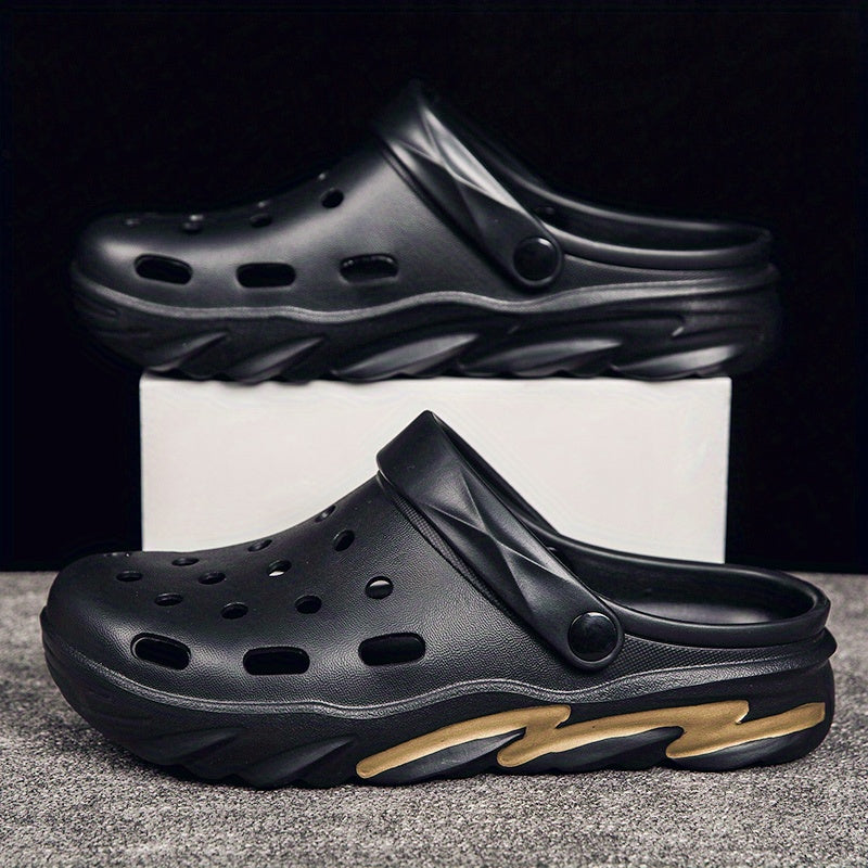 Men's Comfortable Platform Clogs Hollow Out Non Slip Garden Shoes
