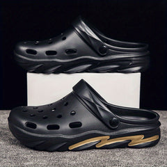 Men's Comfortable Platform Clogs Hollow Out Non Slip Garden Shoes